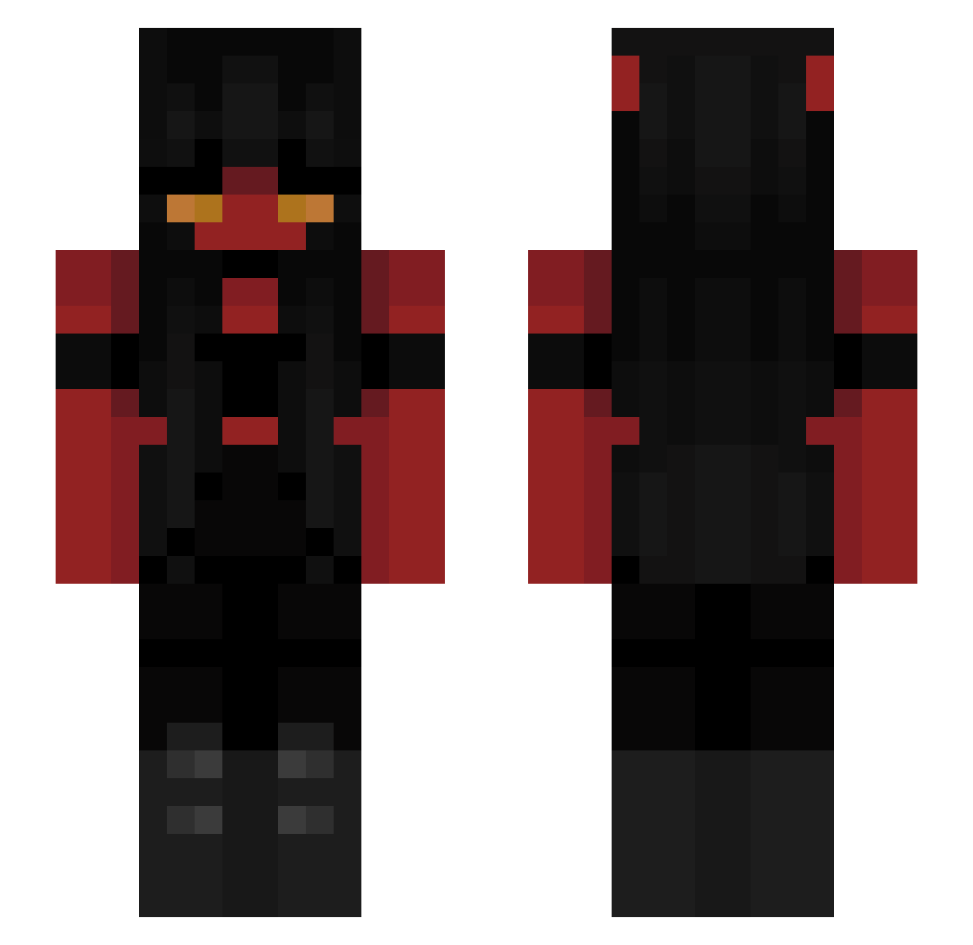 SpicyNoodles13 Minecraft skin, front and back view
