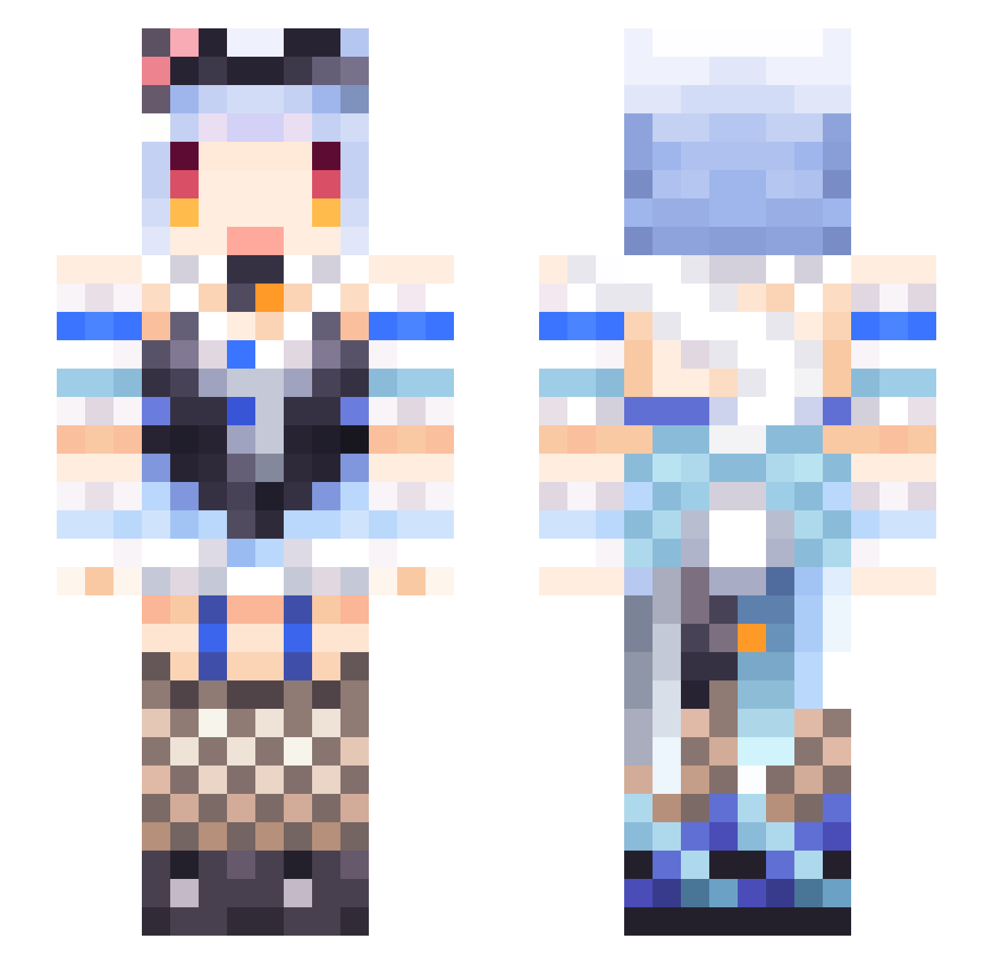 1Plastus1 Minecraft skin, front and back view