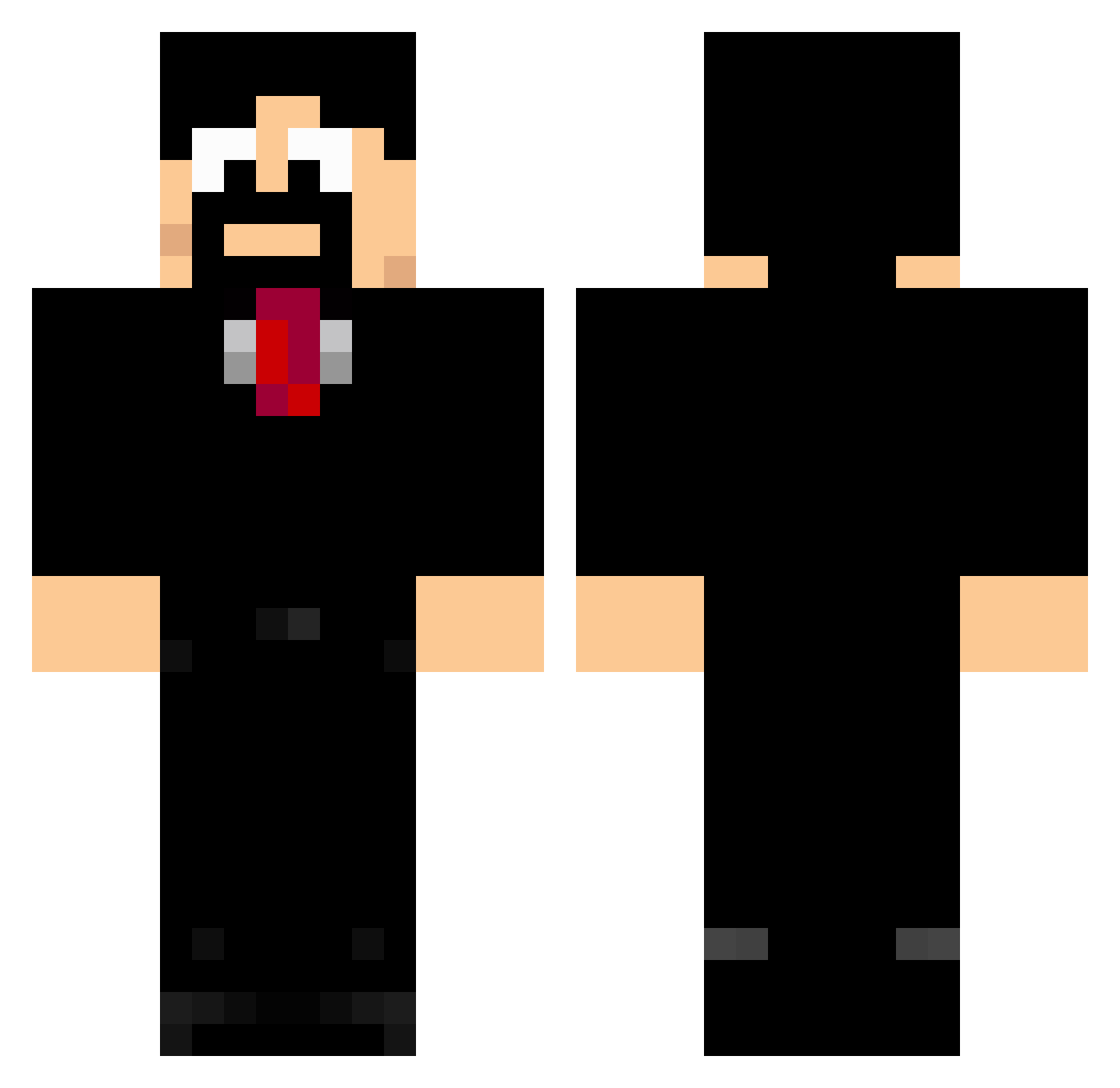 hokum Minecraft skin, front and back view