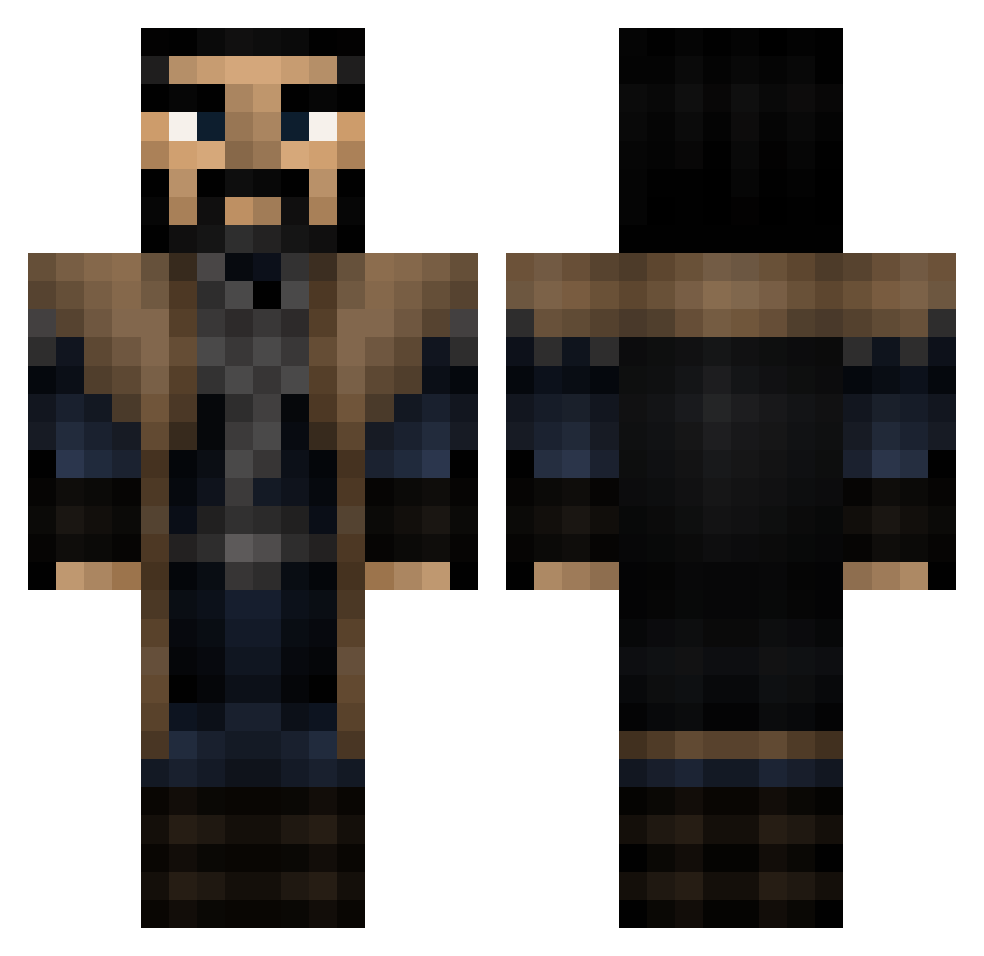 Belobek Minecraft skin, front and back view