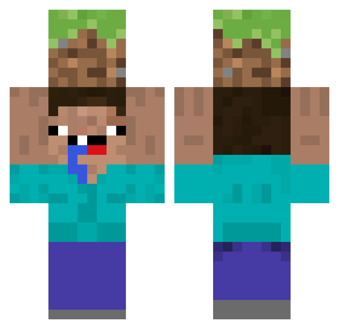 Beffyguy Minecraft skin, front and back view