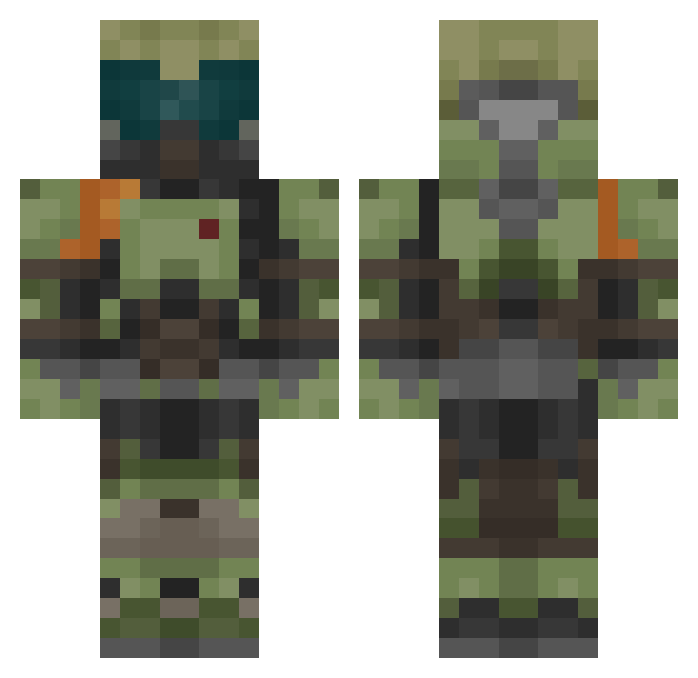 zangshan Minecraft skin, front and back view