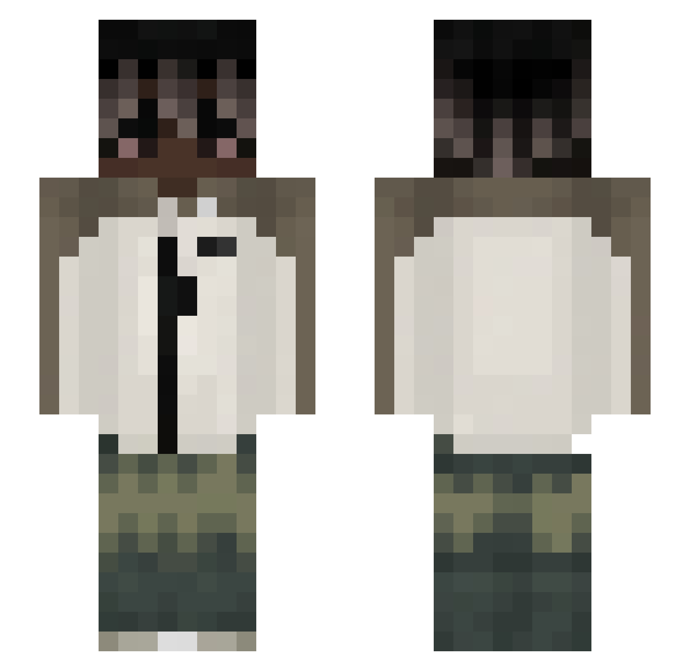 ZnDANIZIN Minecraft skin, front and back view