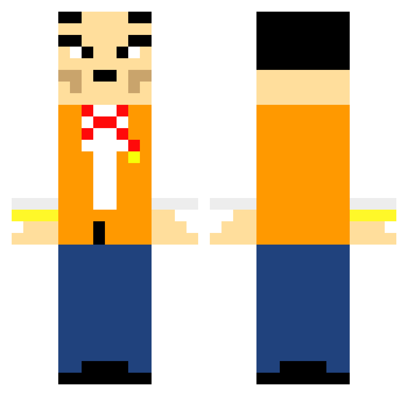 MiracleChild Minecraft skin, front and back view