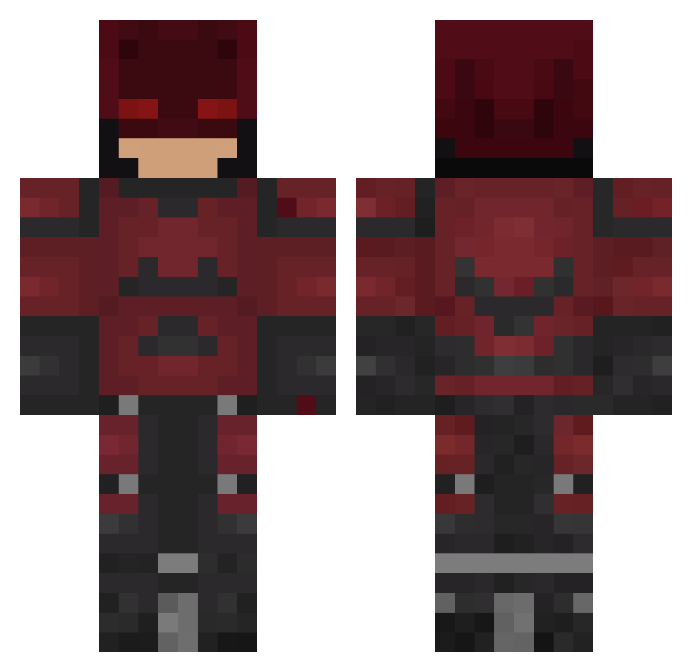 TehRedDemon Minecraft skin, front and back view