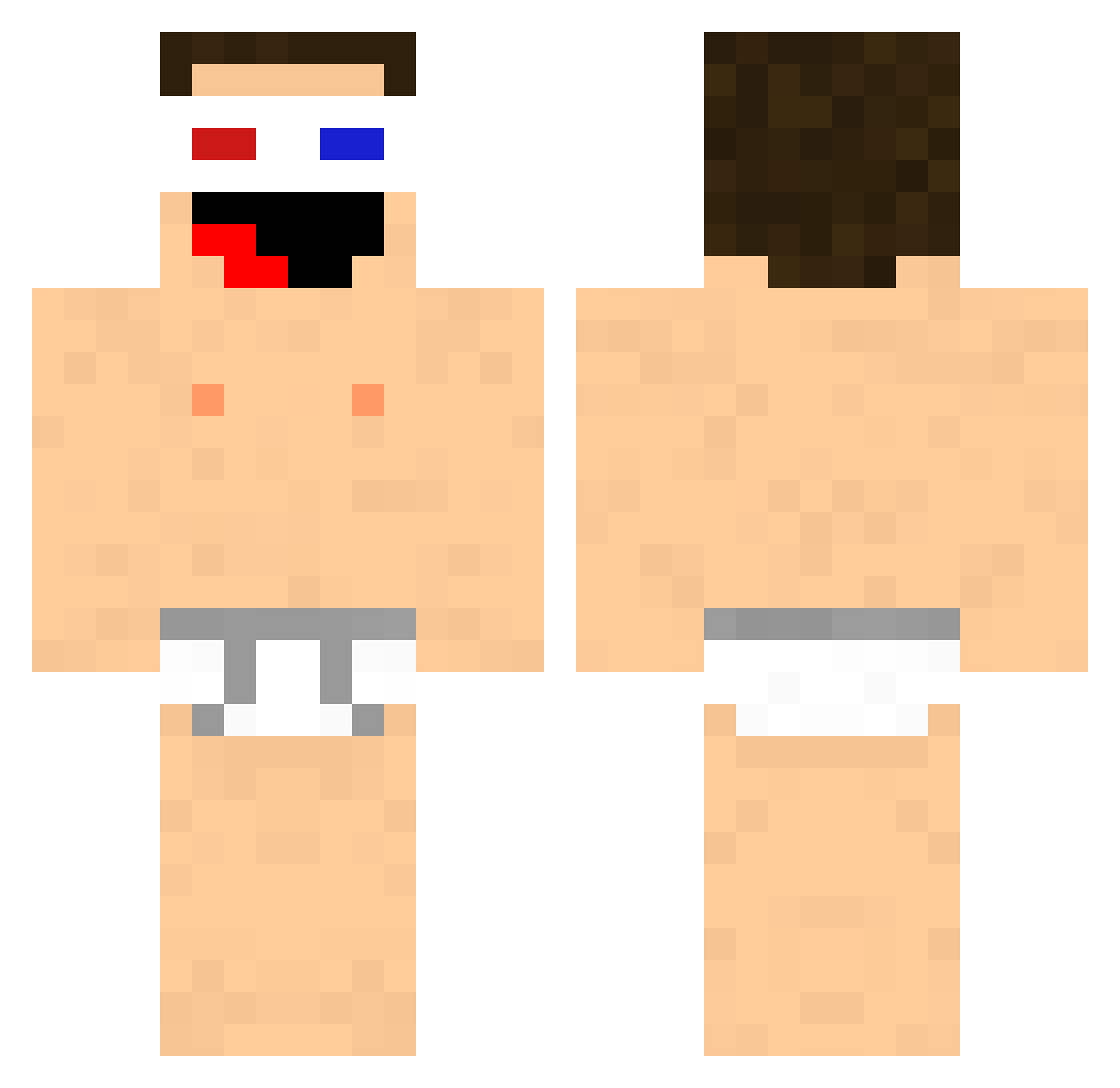 Coprophobic Minecraft skin, front and back view
