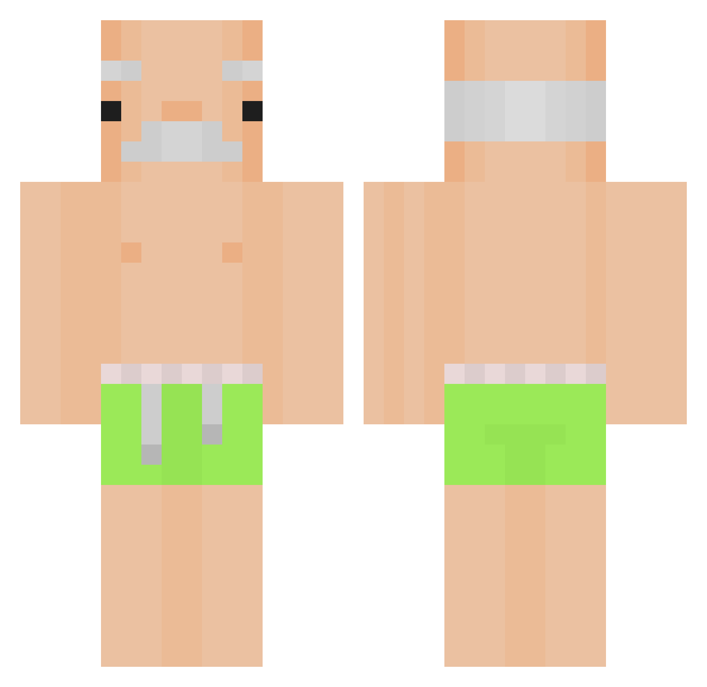 TITI9 Minecraft skin, front and back view