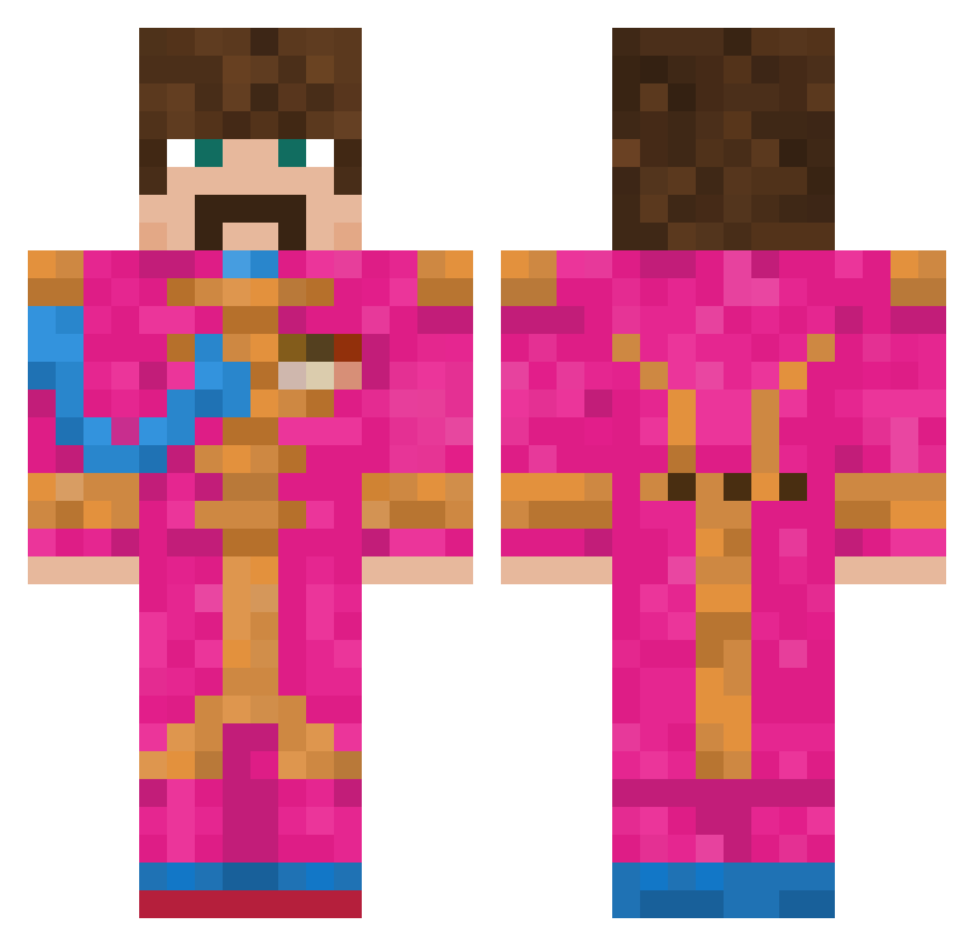 Hawaiian_Link Minecraft skin, front and back view