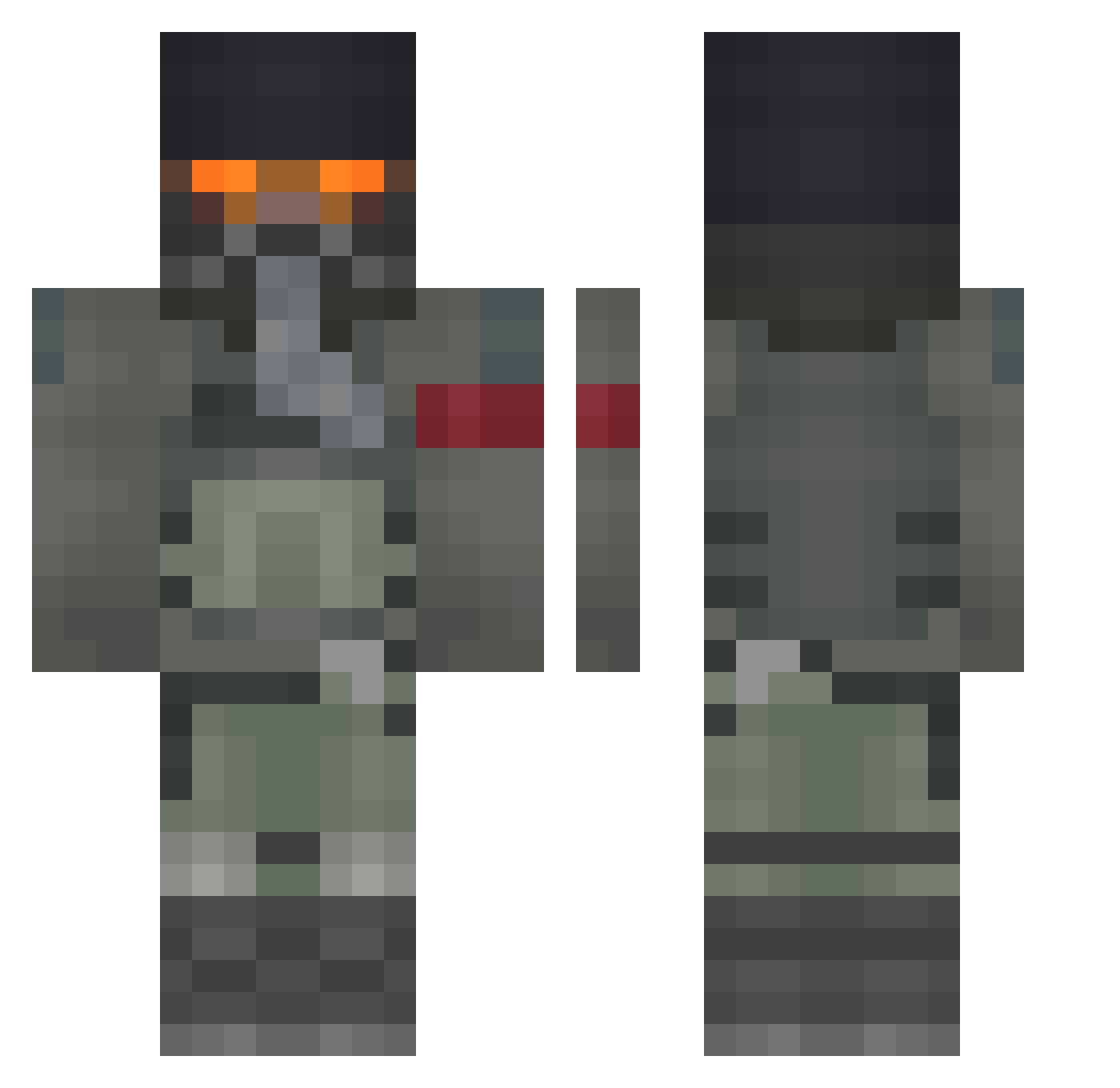 TheRost42 Minecraft skin, front and back view