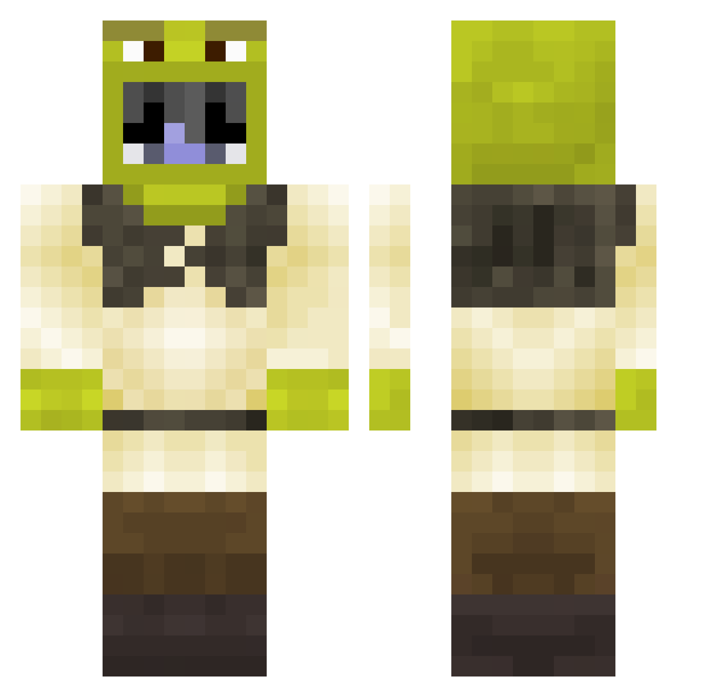 Wachella Minecraft skin, front and back view