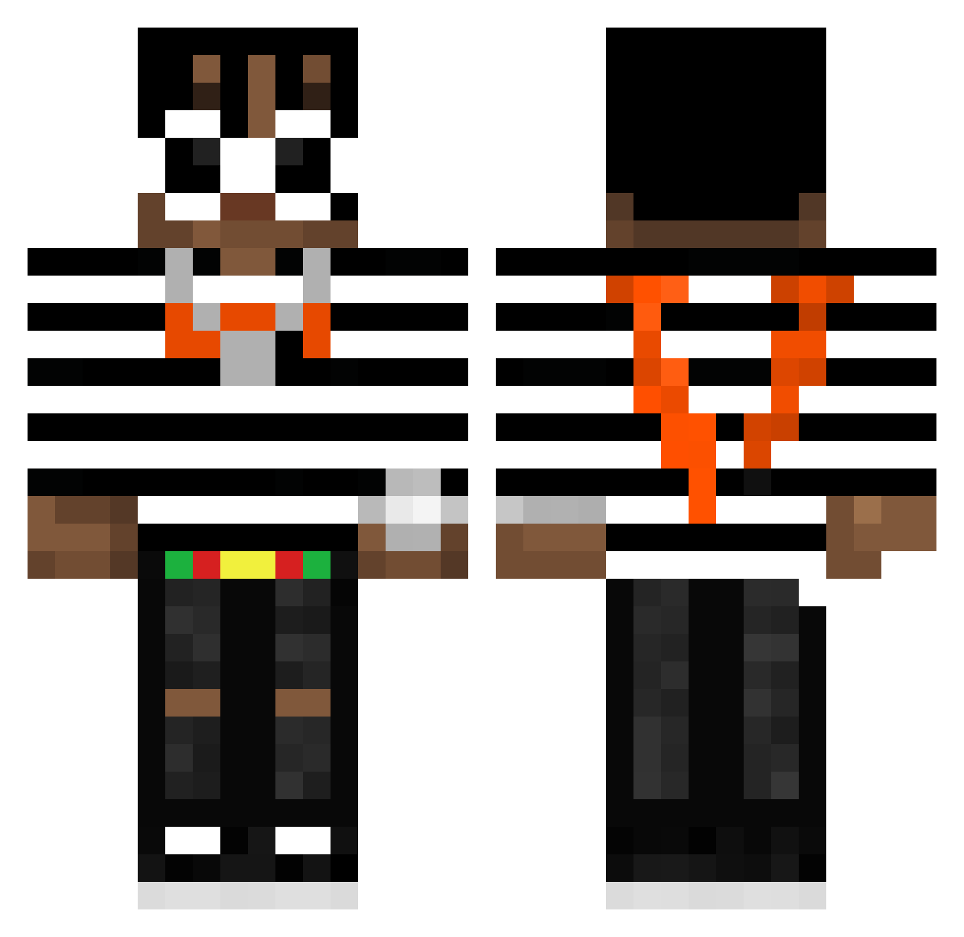 TinValoppi Minecraft skin, front and back view