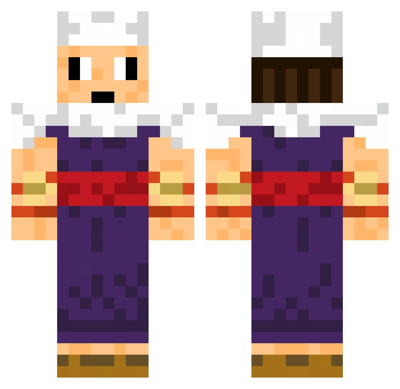 Prantner Minecraft skin, front and back view