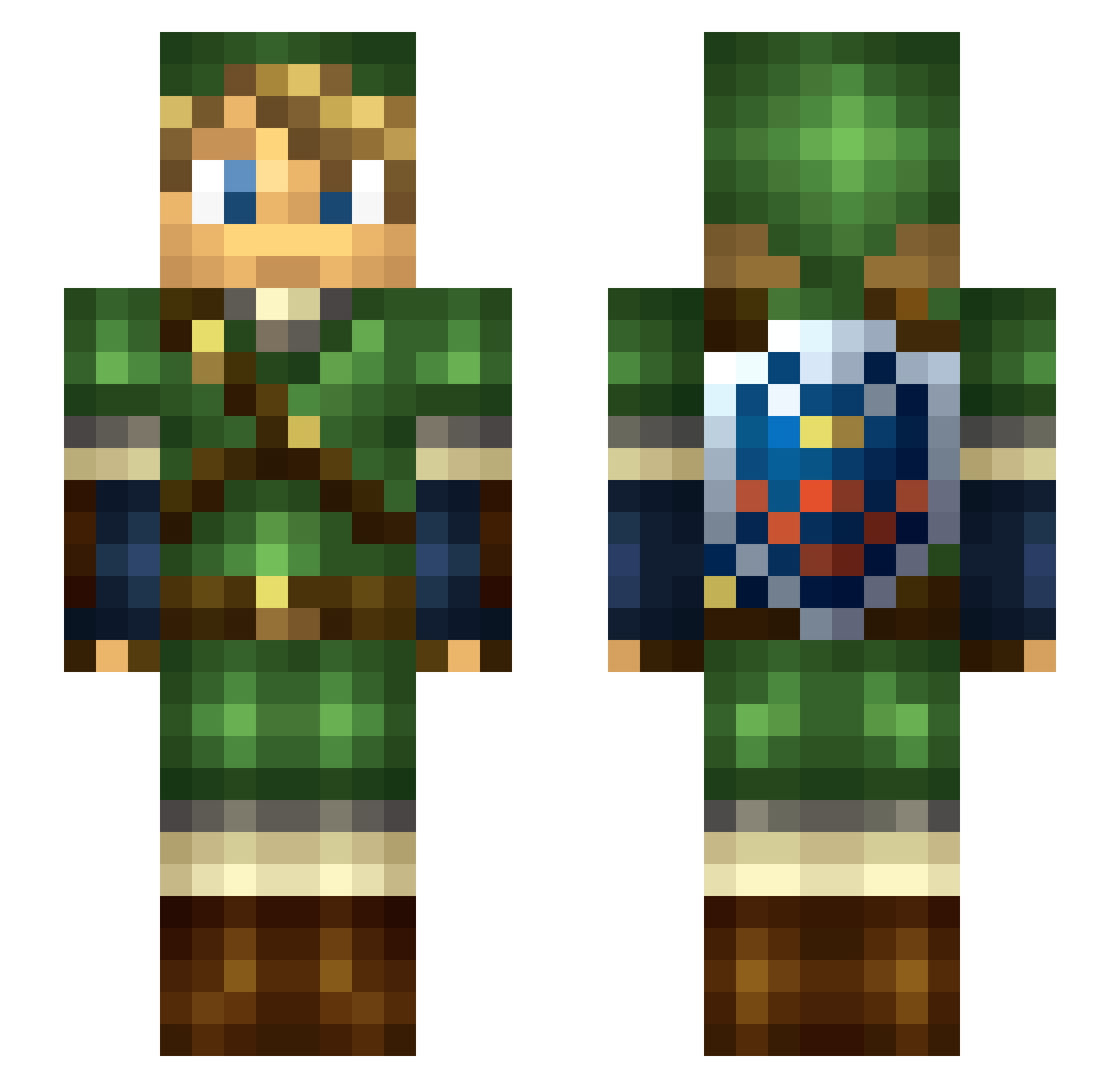 Helge Minecraft skin, front and back view