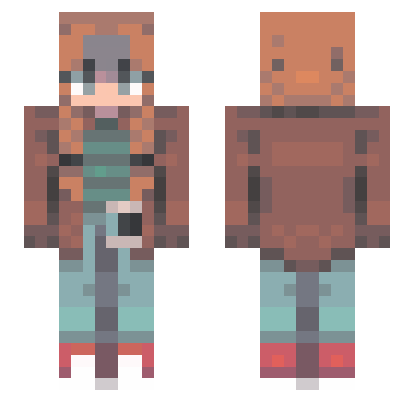droopiness Minecraft skin, front and back view