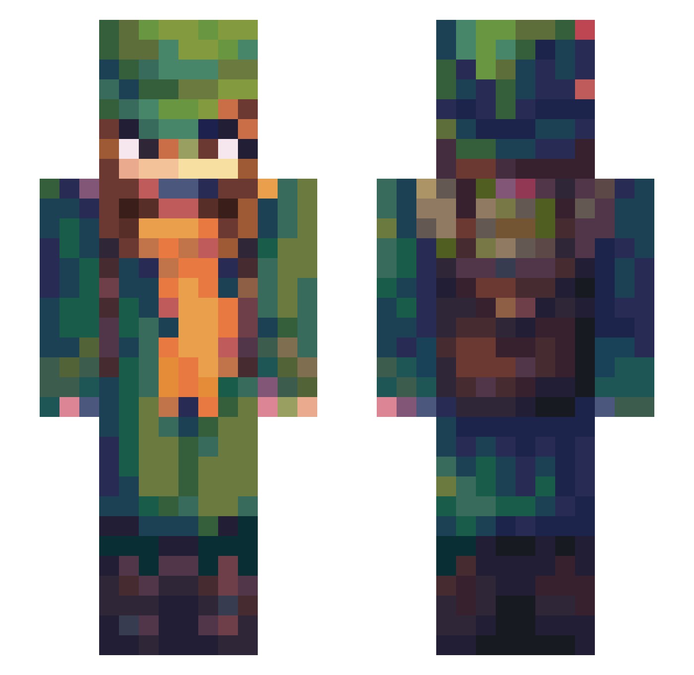 spme1 Minecraft skin, front and back view