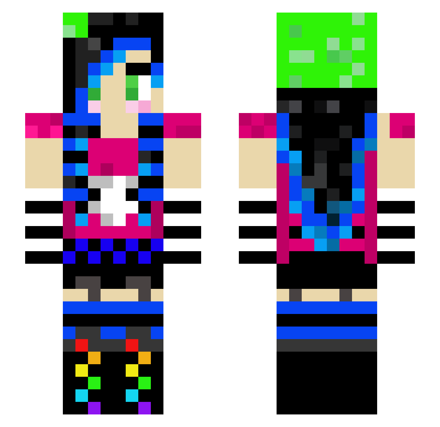 satvrnxsasha Minecraft skin, front and back view