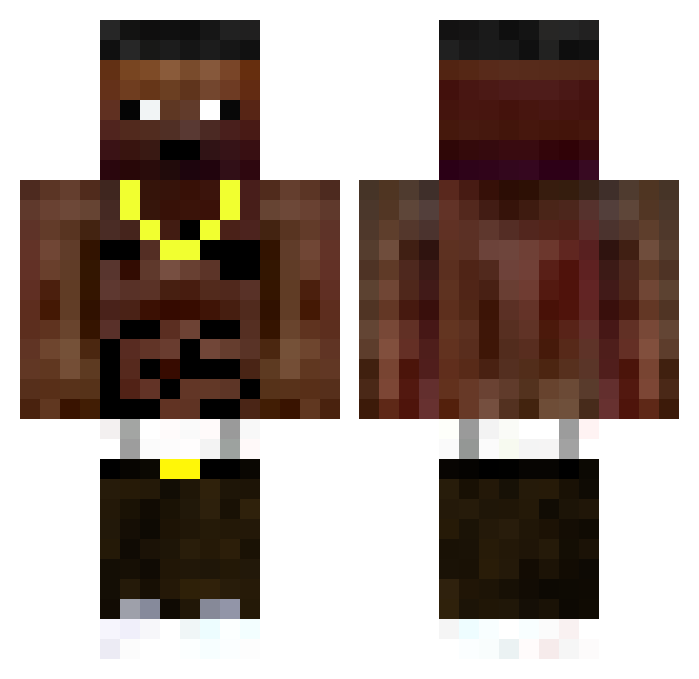xXPoopSockXxX Minecraft skin, front and back view