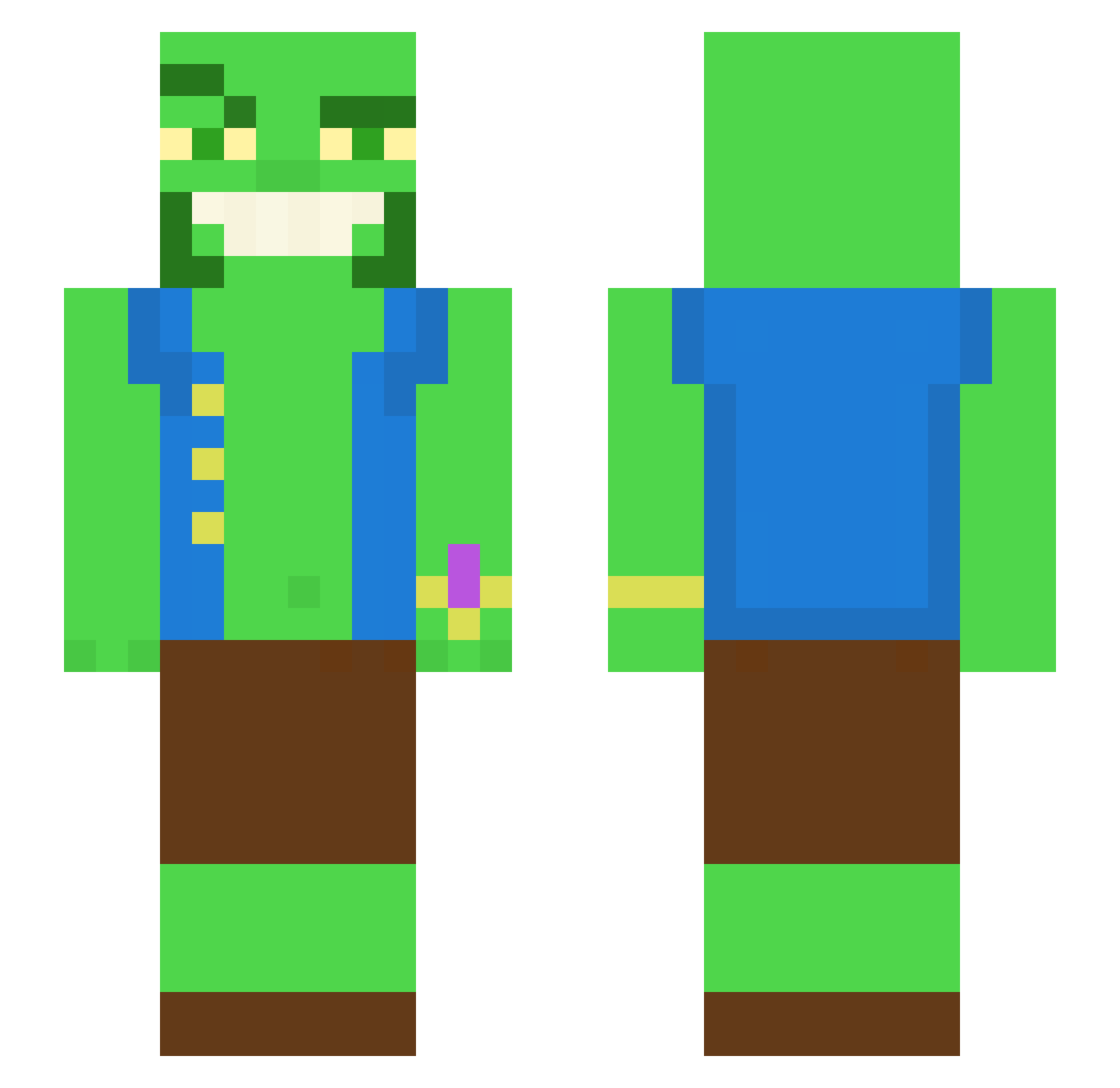 waakiii Minecraft skin, front and back view