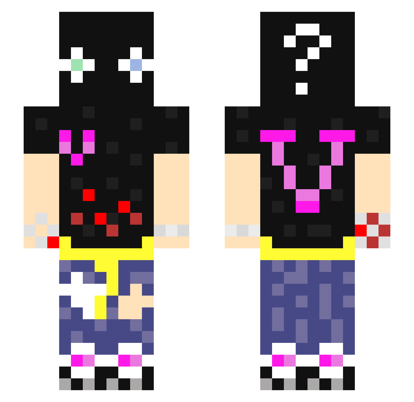 trapomowki Minecraft skin, front and back view