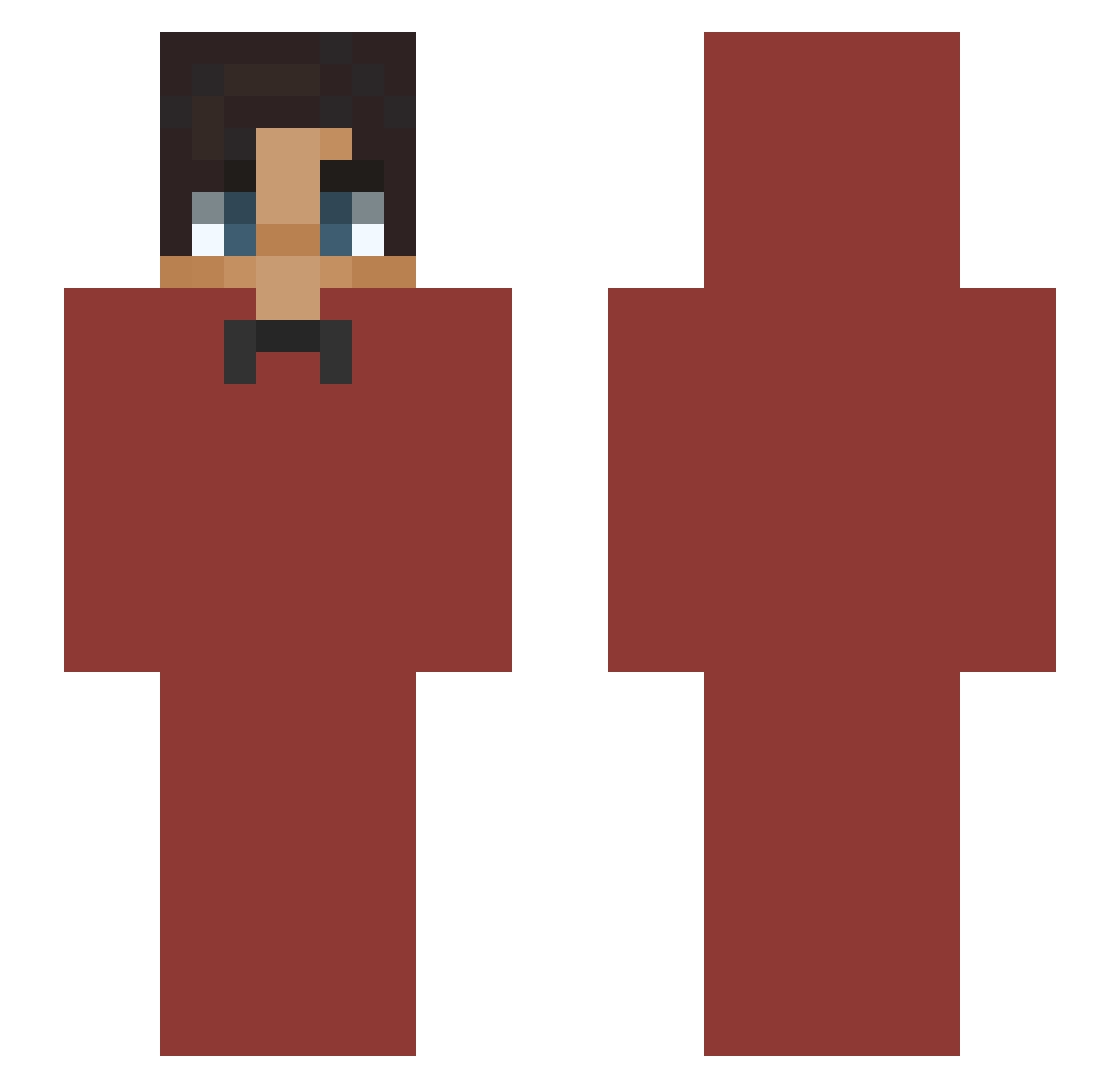 Espalier Minecraft skin, front and back view