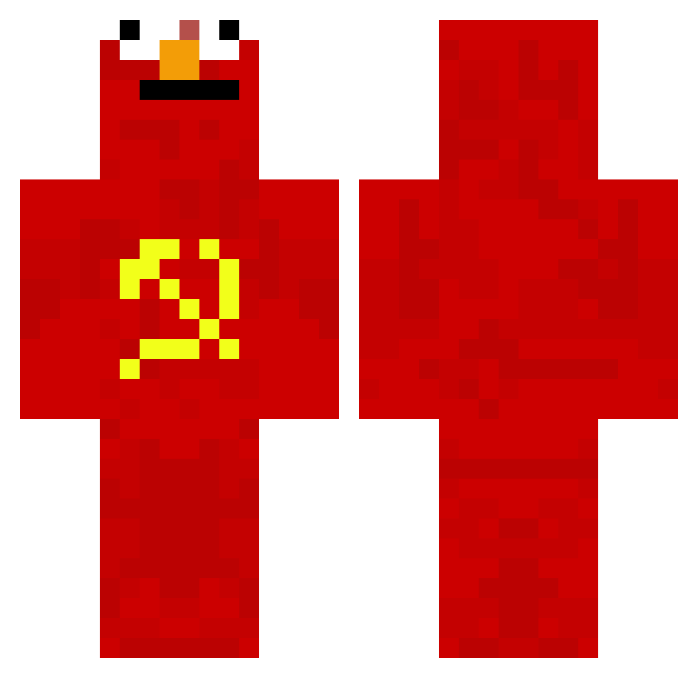 yitefe Minecraft skin, front and back view
