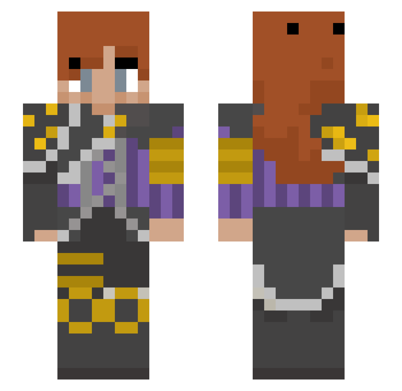 TheWildcarrd Minecraft skin, front and back view