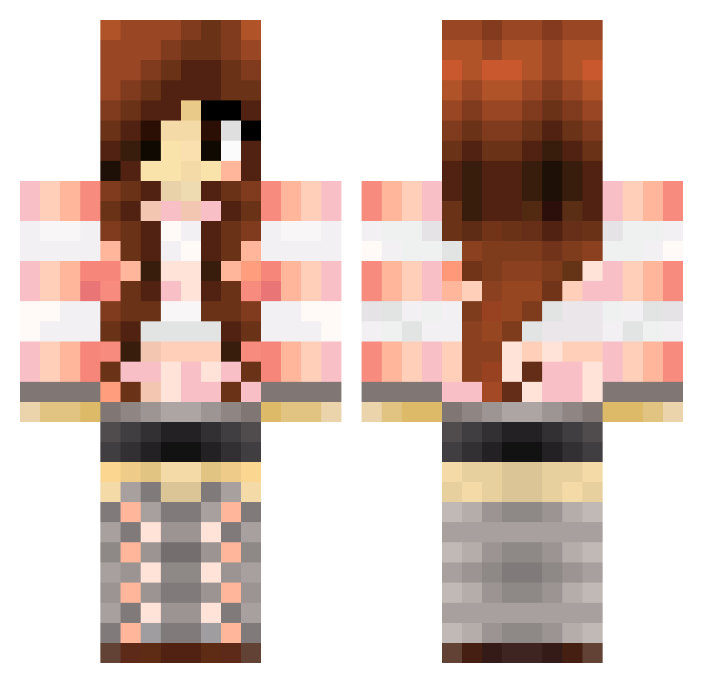 Woom Minecraft skin, front and back view
