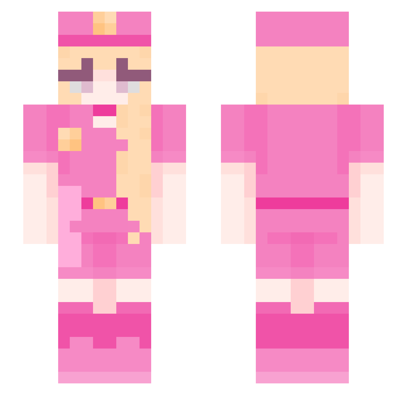ptt Minecraft skin, front and back view