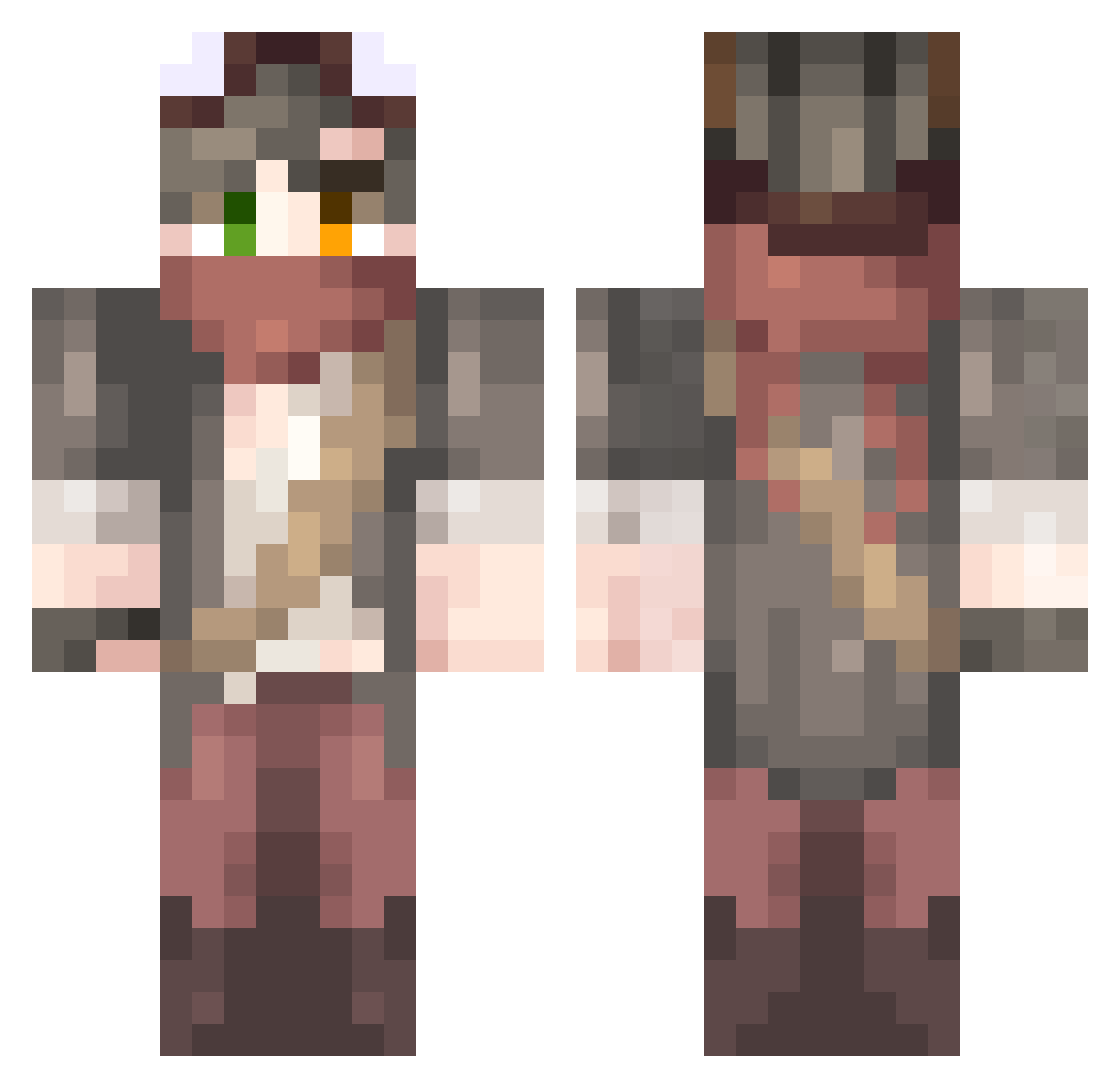 Lord_Valki Minecraft skin, front and back view