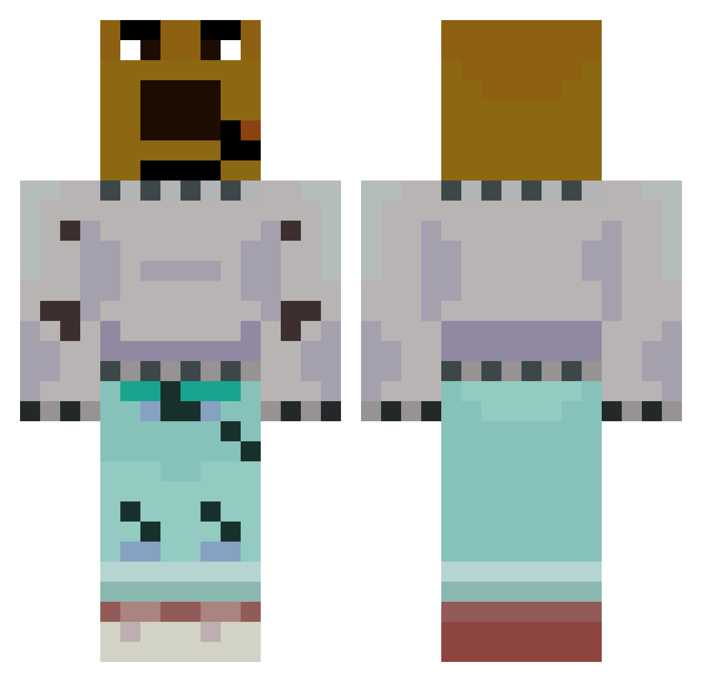 SquirmTheWorm2 Minecraft skin, front and back view