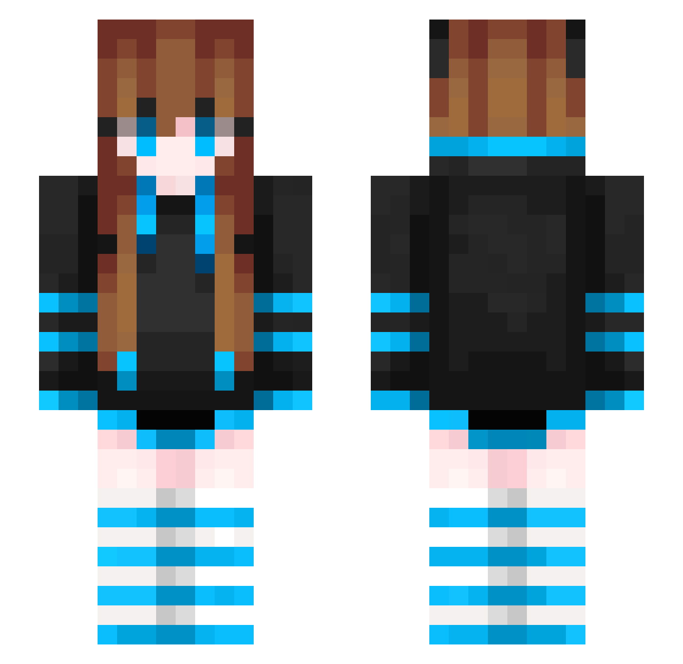 FishGo Minecraft skin, front and back view