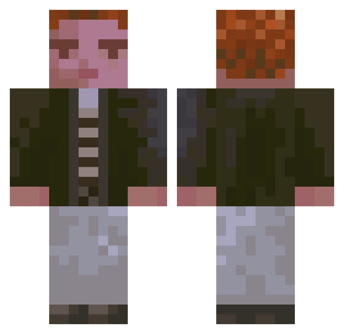 qorrjsgml Minecraft skin, front and back view