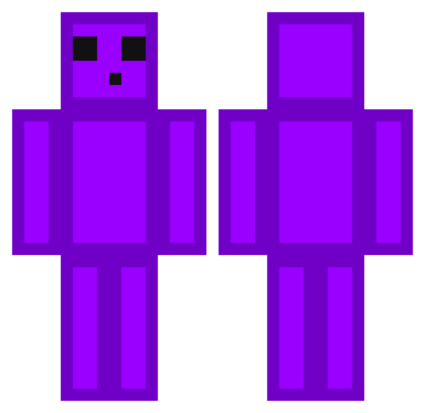 YoMonstr Minecraft skin, front and back view