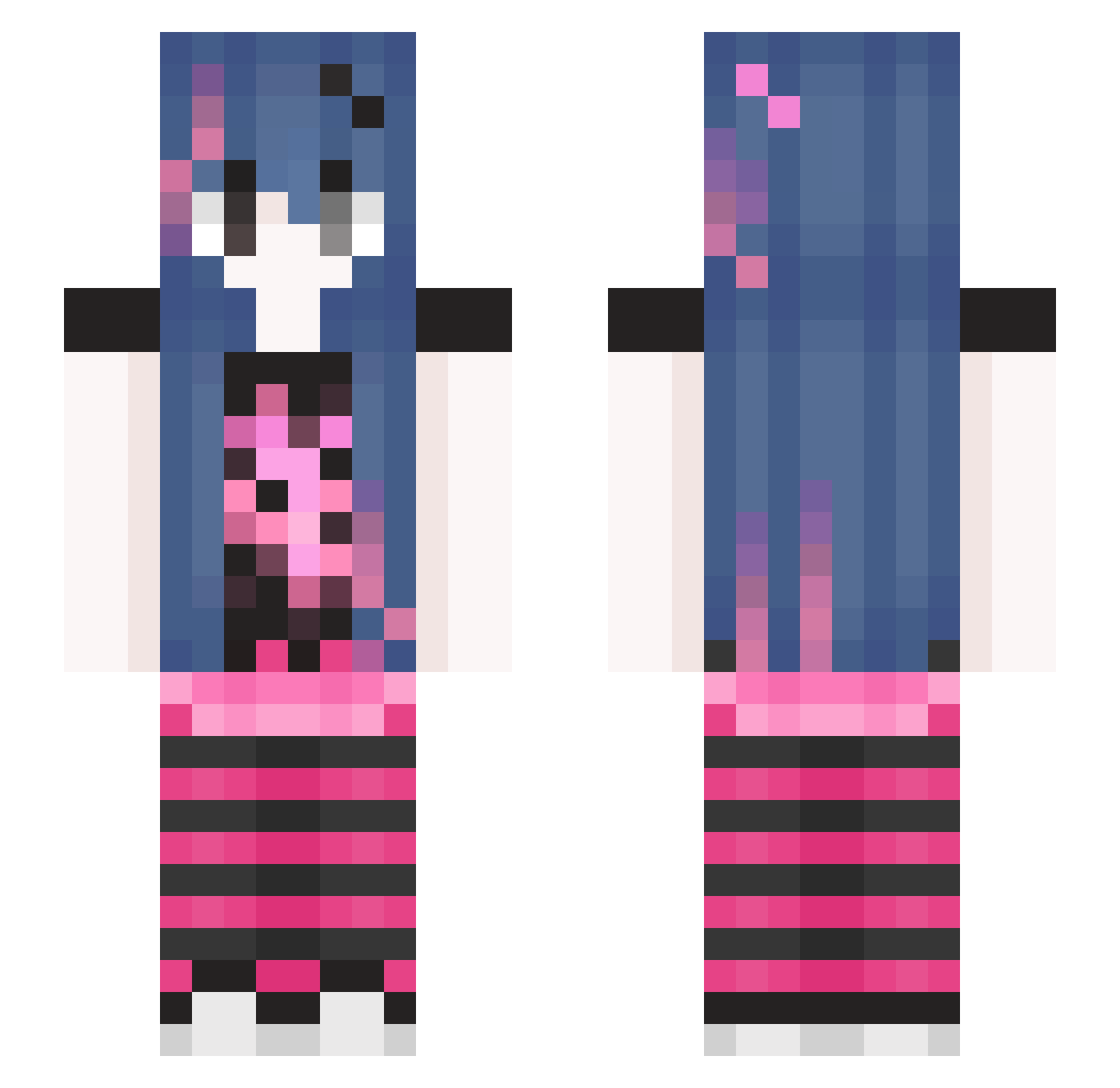 F3MP3 Minecraft skin, front and back view