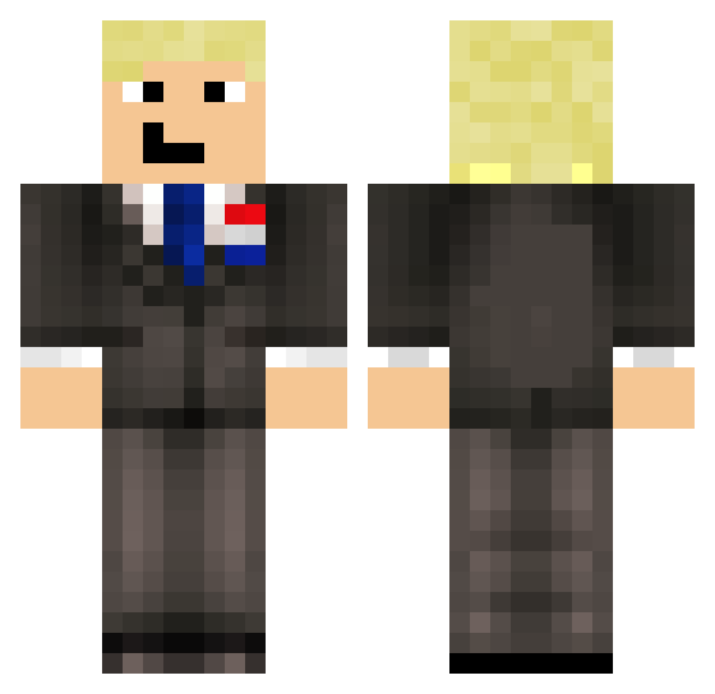 GreetjeWilders Minecraft skin, front and back view