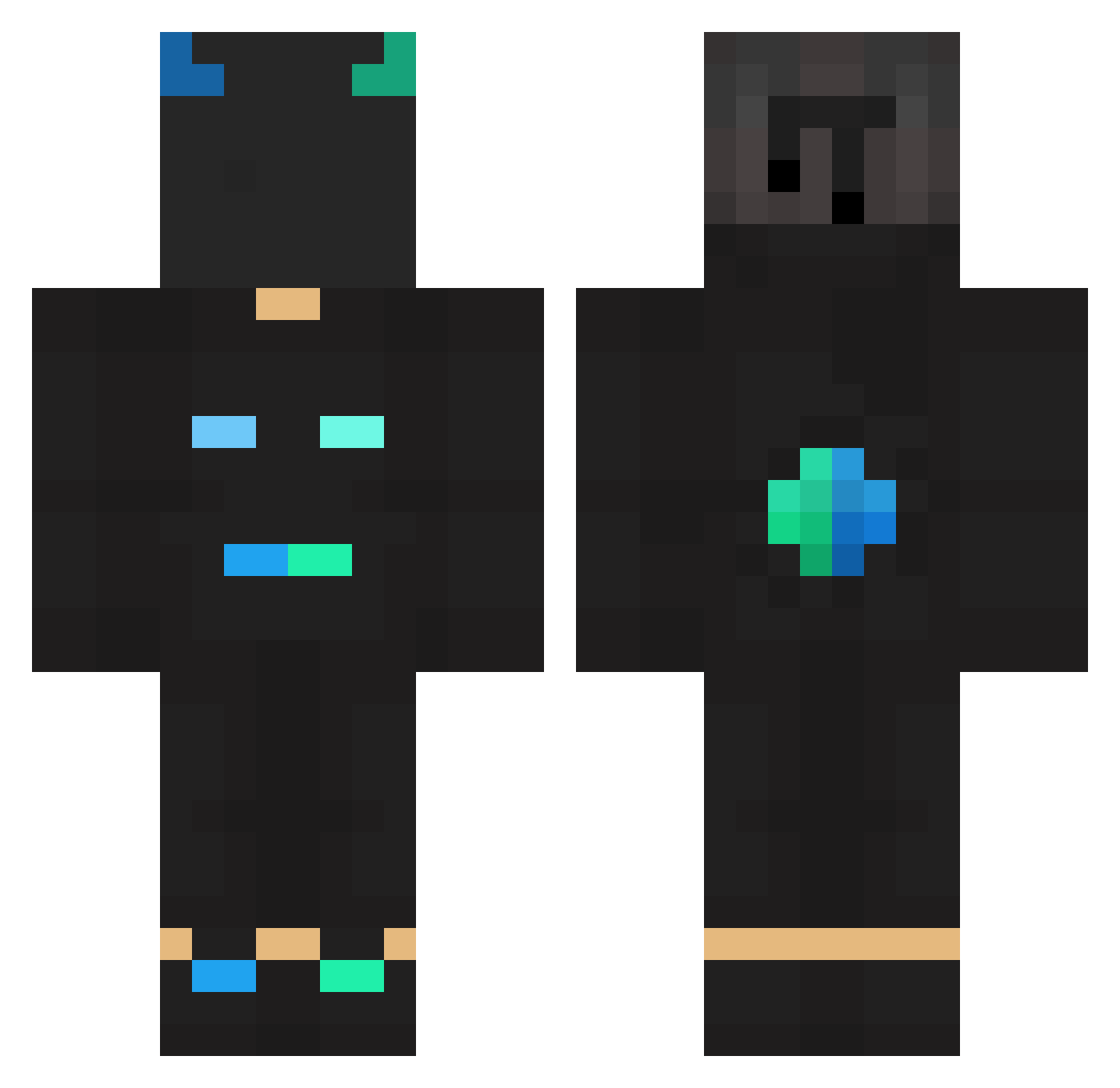 Tiger2246 Minecraft skin, front and back view