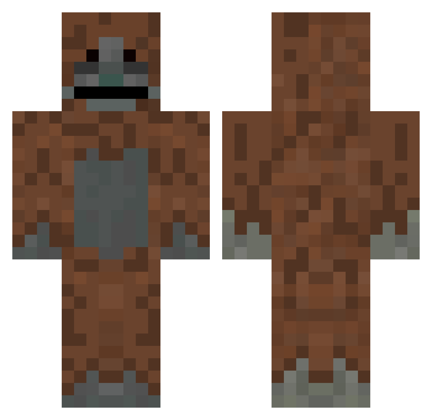 ShadowXSlime Minecraft skin, front and back view
