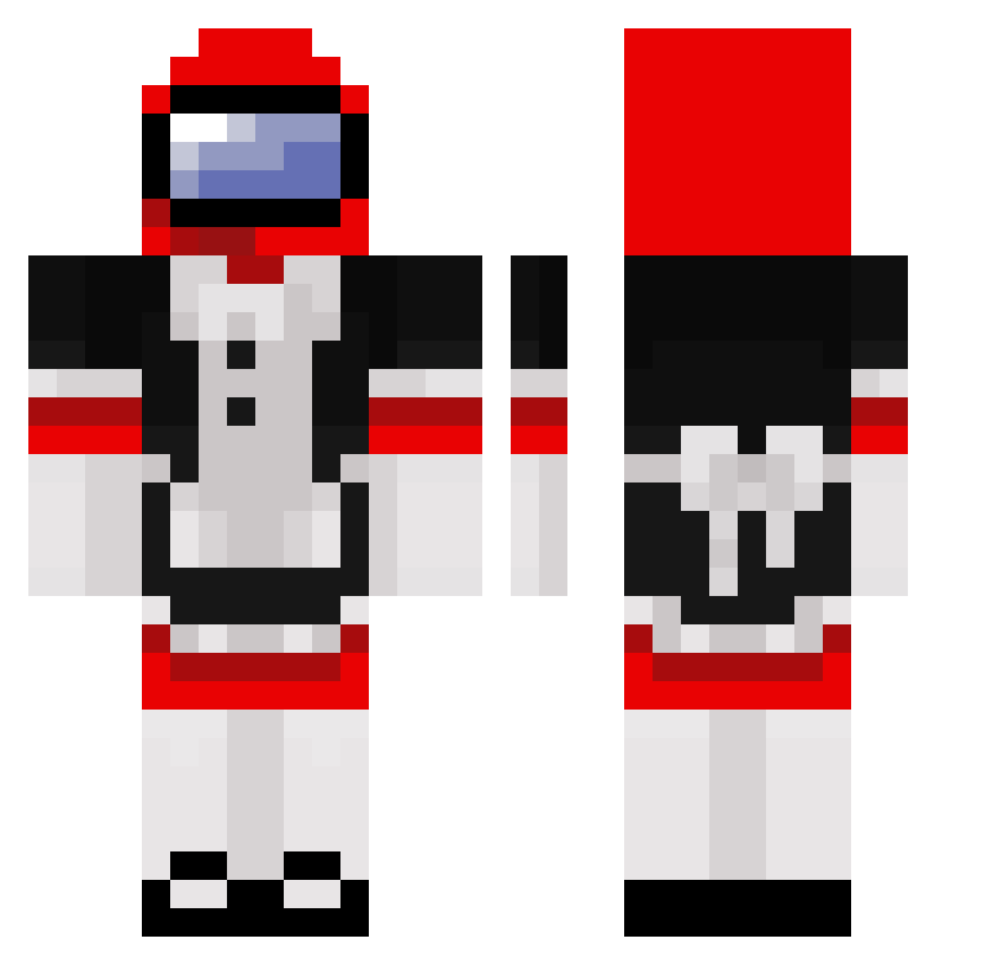 Dinoshark03 Minecraft skin, front and back view