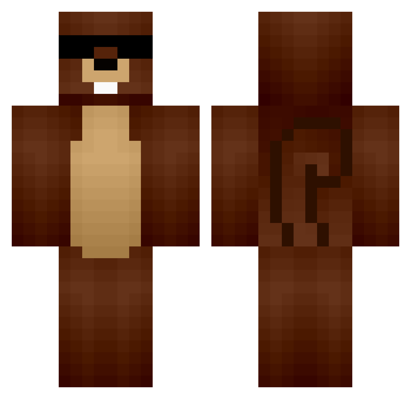 Gaelsito69 Minecraft skin, front and back view