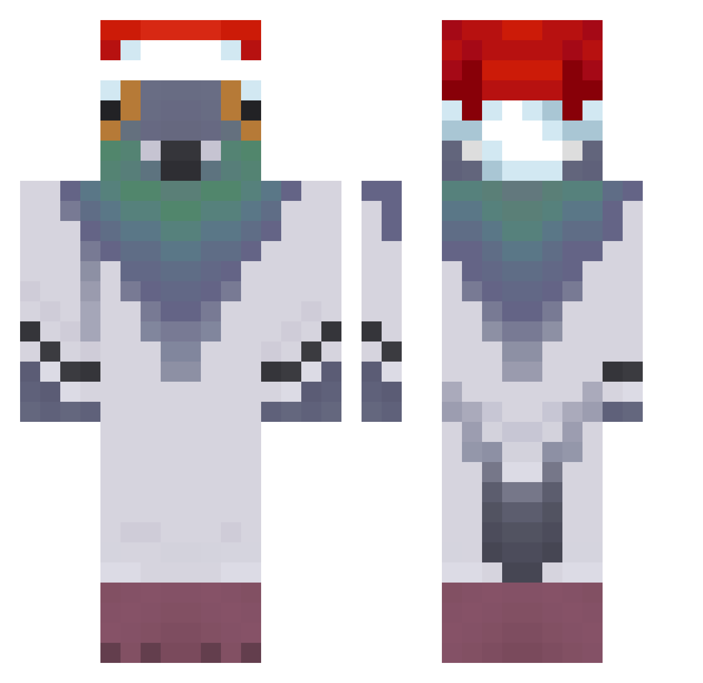 mrukss Minecraft skin, front and back view