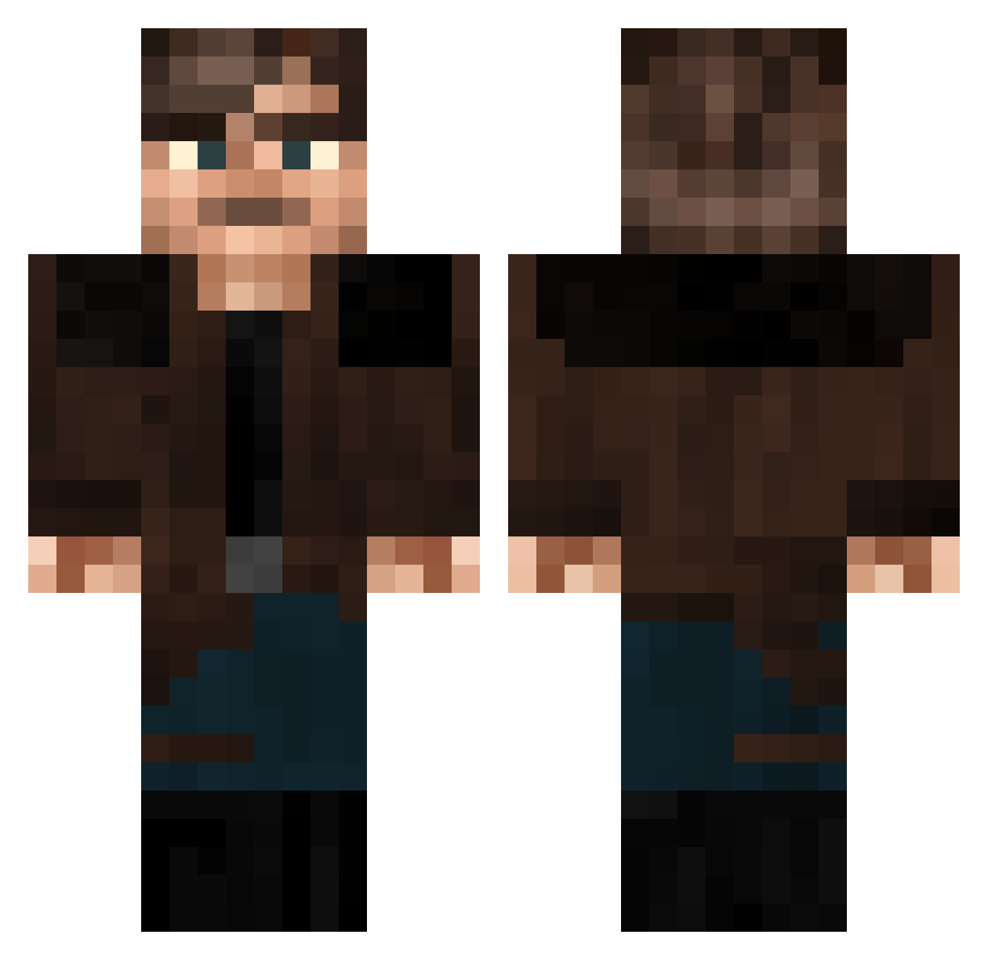 Rejuvenize Minecraft skin, front and back view