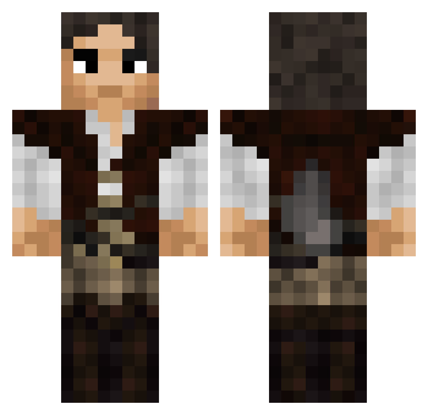 HP138 Minecraft skin, front and back view