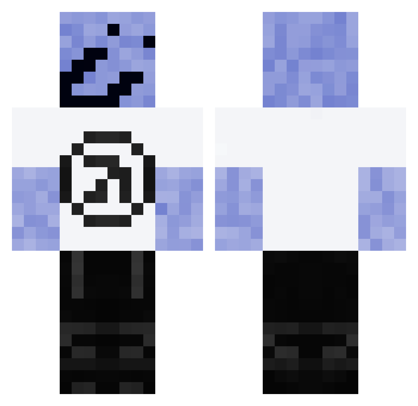Attxhean Minecraft skin, front and back view
