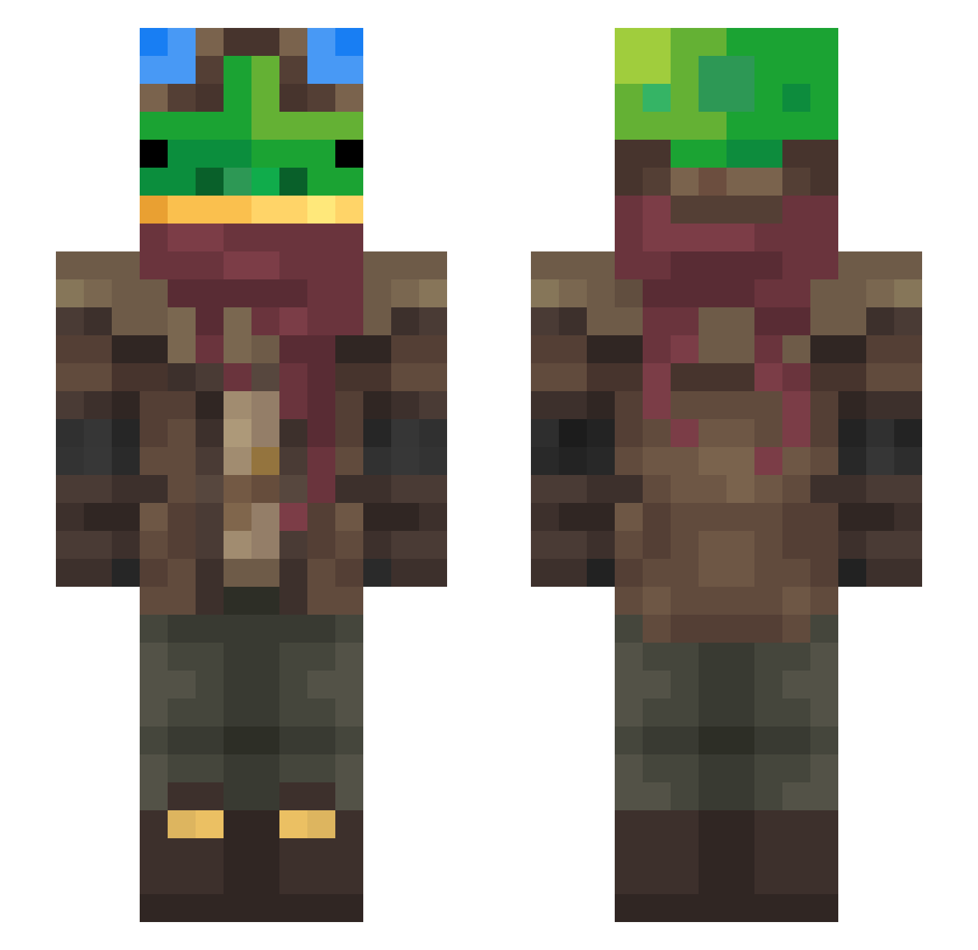 SilverDJ Minecraft skin, front and back view