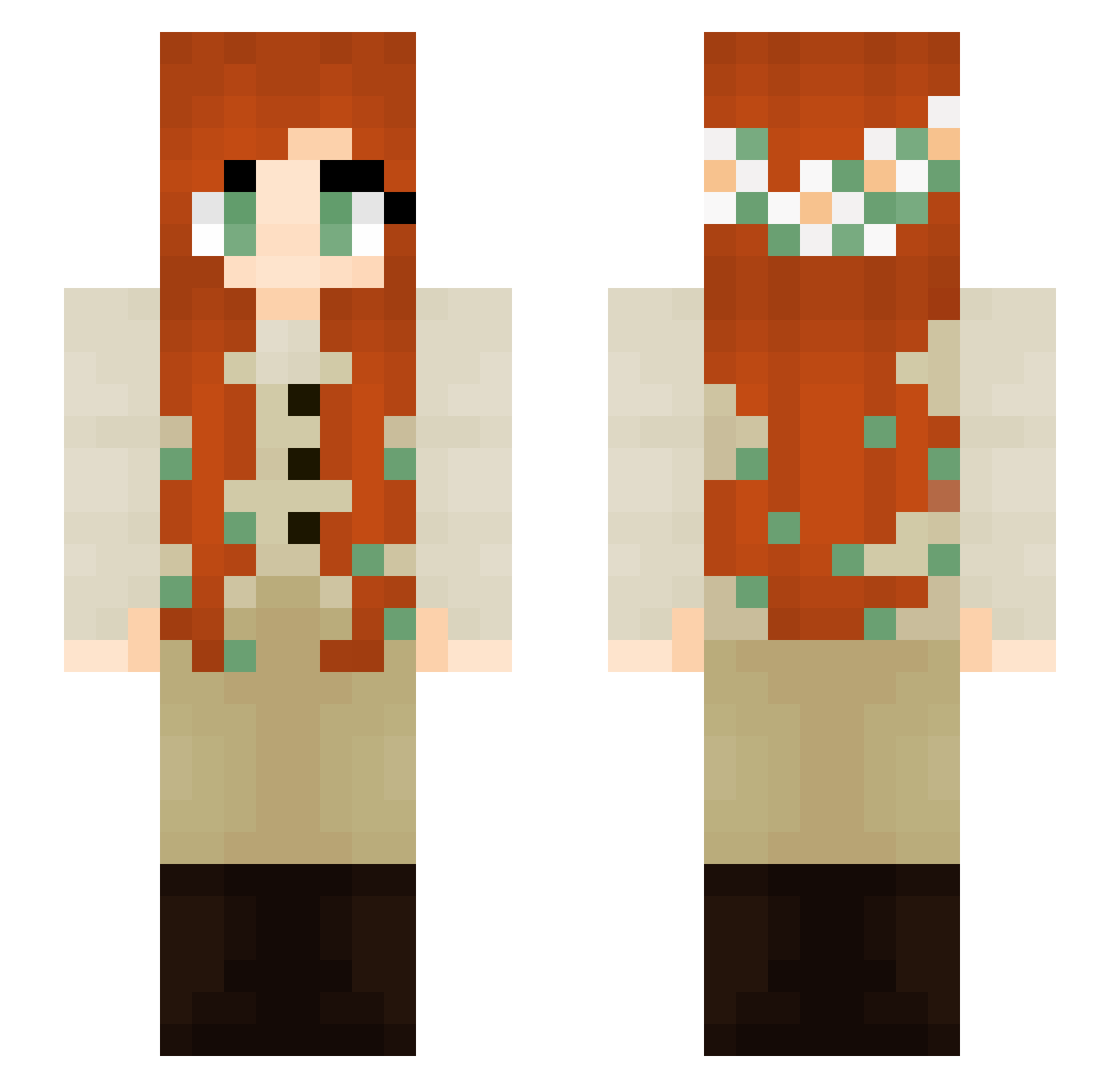 Selijena Minecraft skin, front and back view