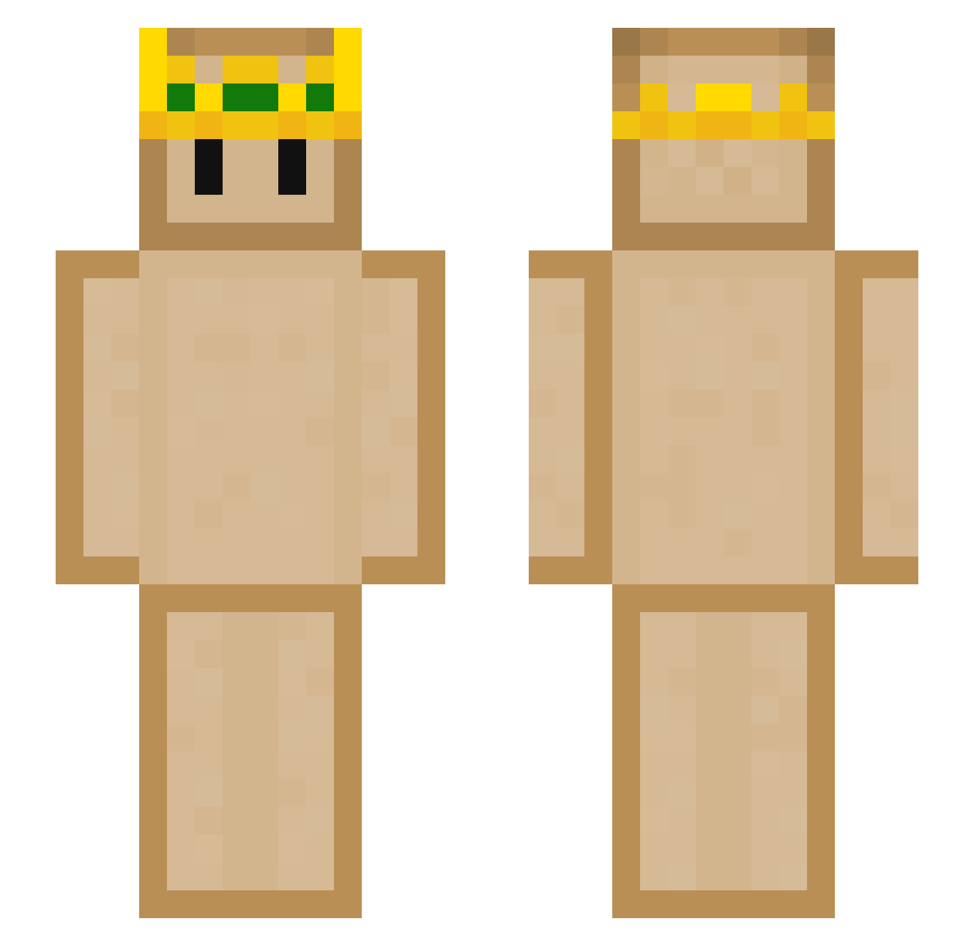 Toastize Minecraft skin, front and back view