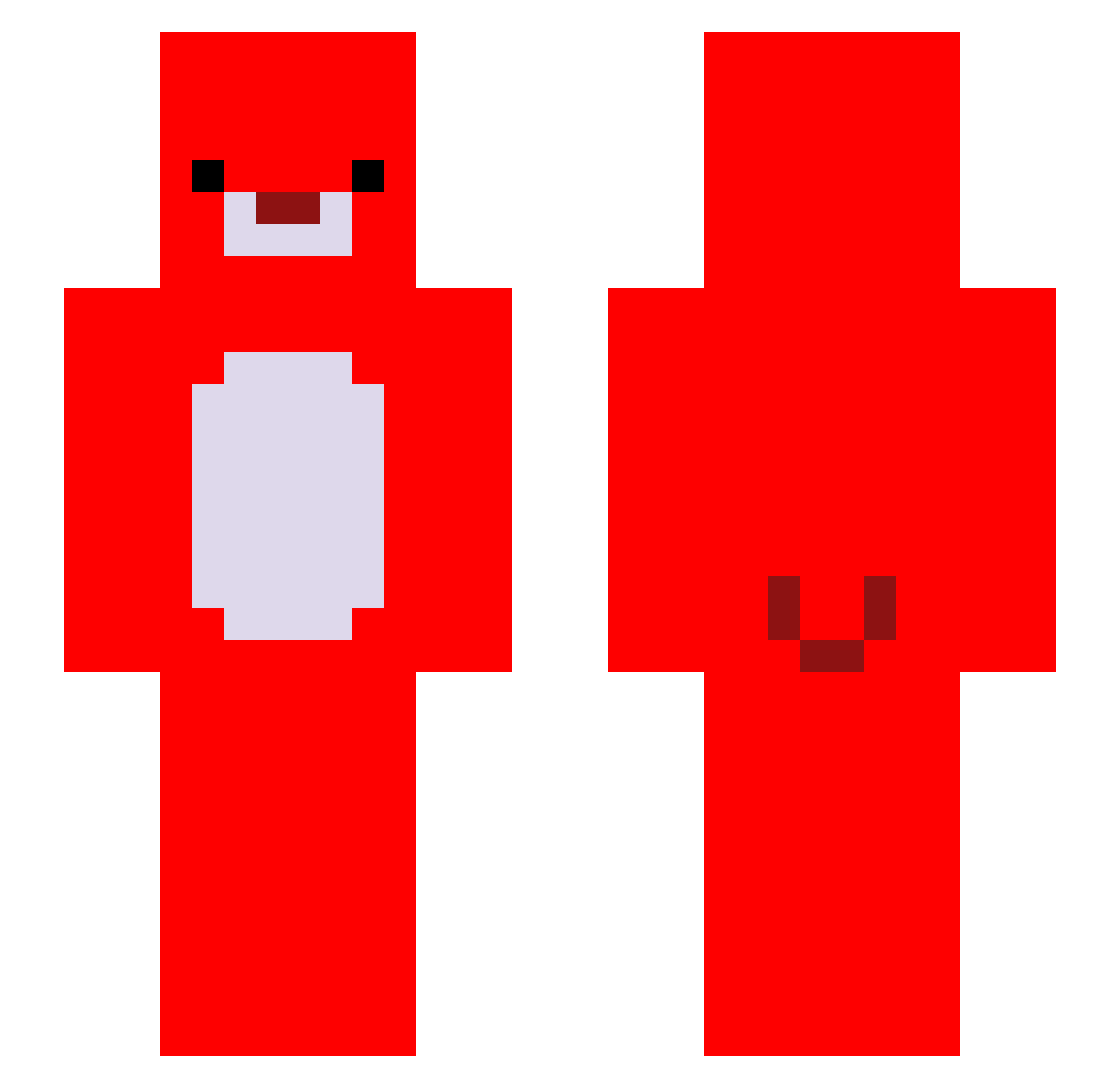 Car Minecraft skin, front and back view