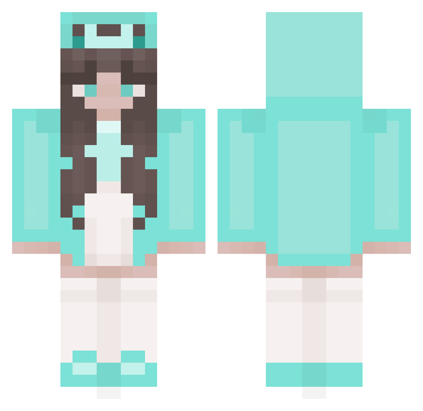 MintyBear_x Minecraft skin, front and back view