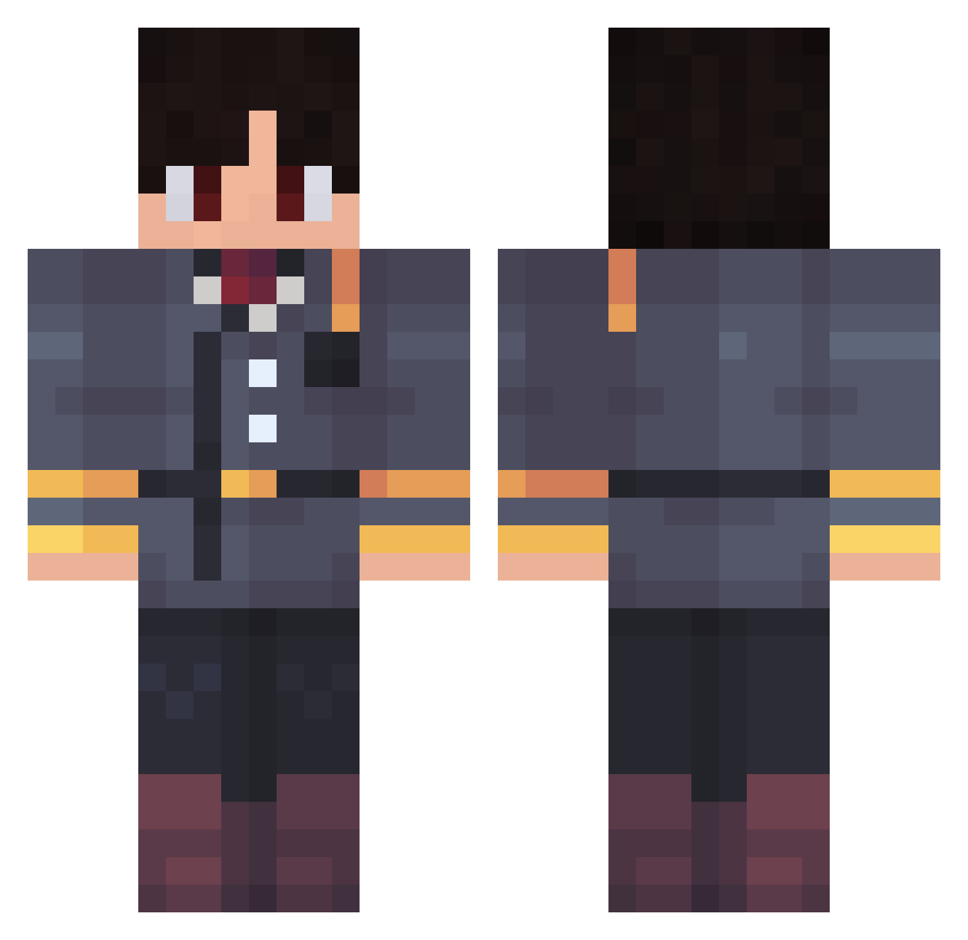JS4ster Minecraft skin, front and back view