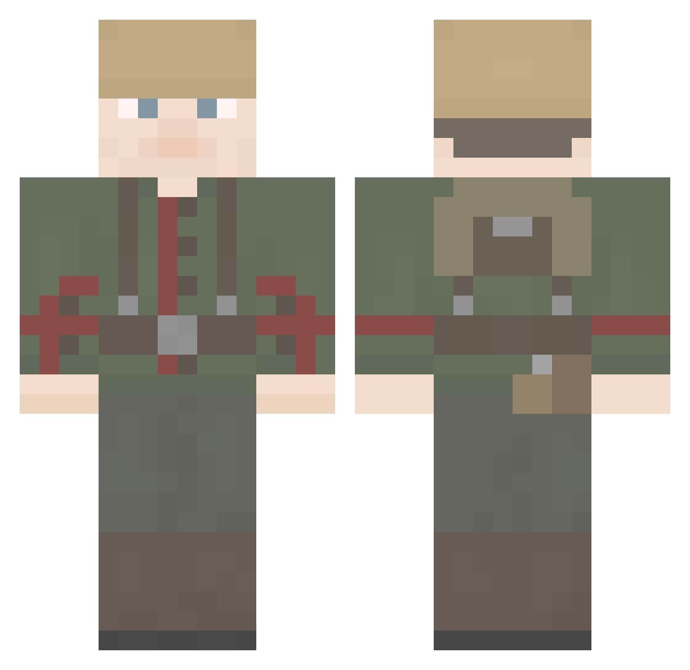 55Hayden Minecraft skin, front and back view